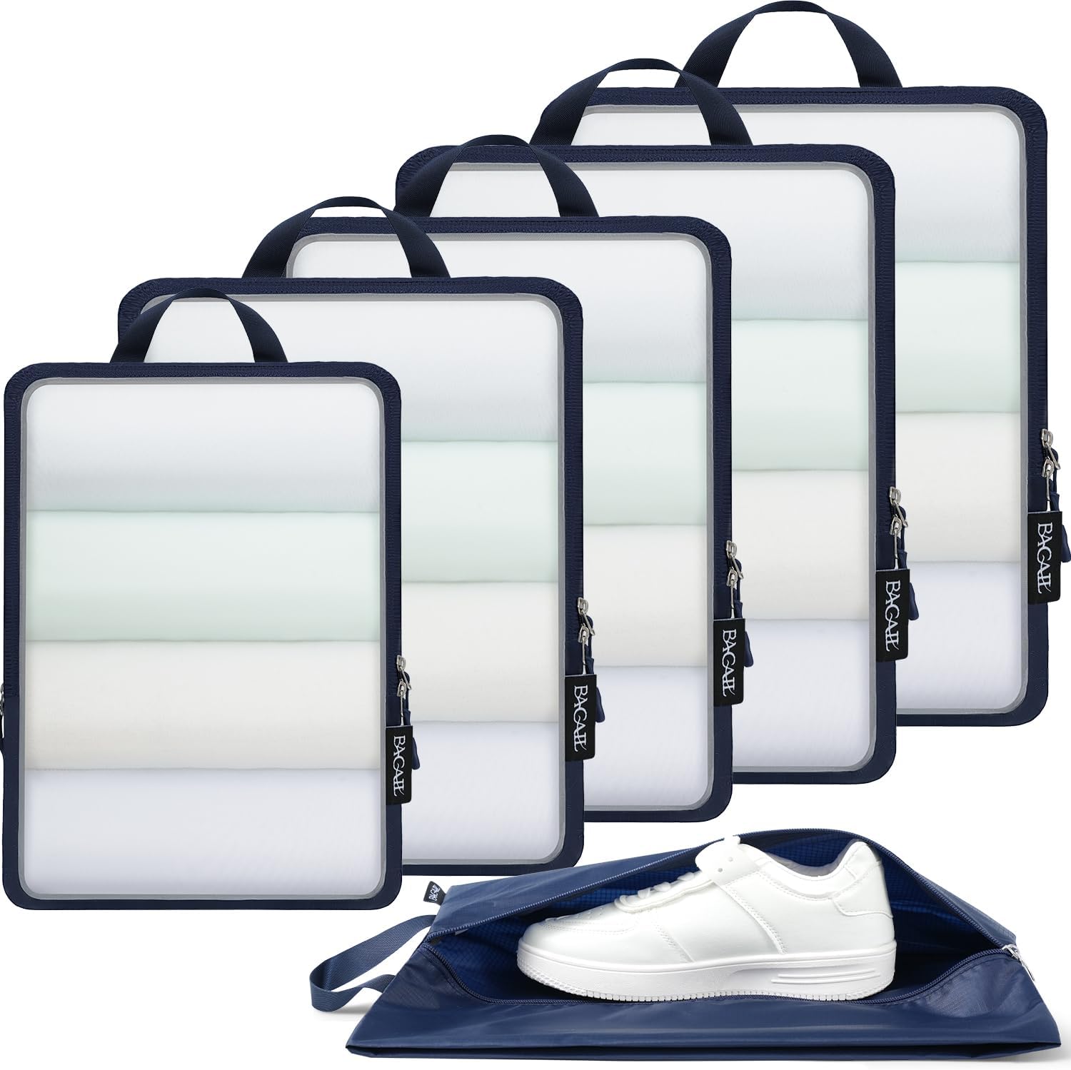 BAGAIL 6 Set Ultralight Compression Packing Cubes for Travel