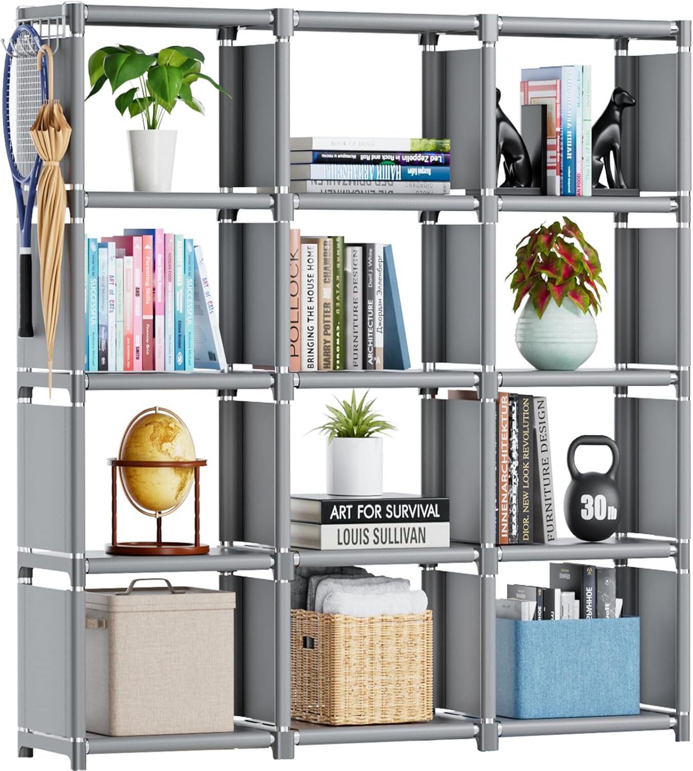 Mavivegue Book Shelf: Stylish 12 Cube Storage Organizer for Home