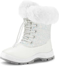 Girls Glitter Snow Boots - Warm Faux Fur Lined Winter Boots KomForme