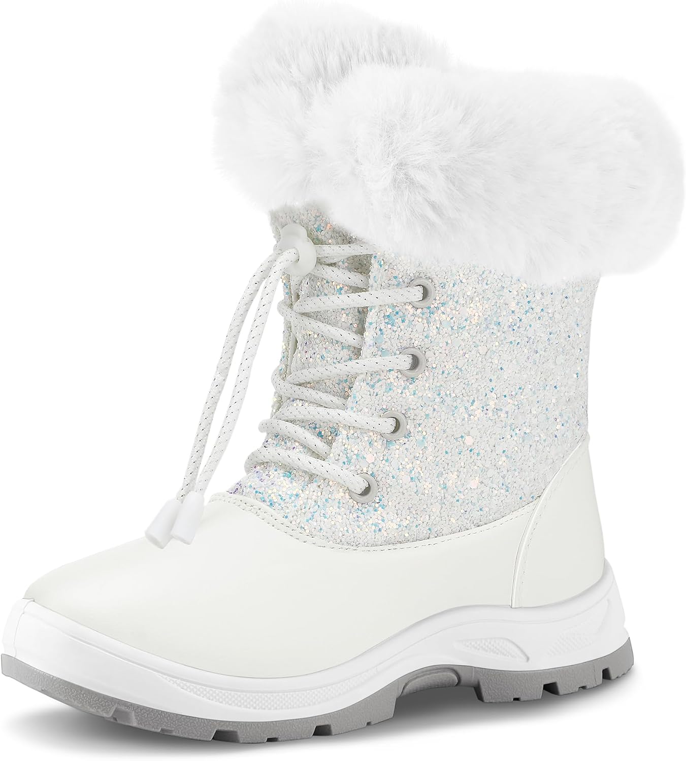 K KomForme Girls Glitter Snow Boots for Warm Winter Fun