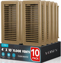 VOISEN Floor Register 4x10 Vent Covers 10 Pack - Heavy Duty Walkable