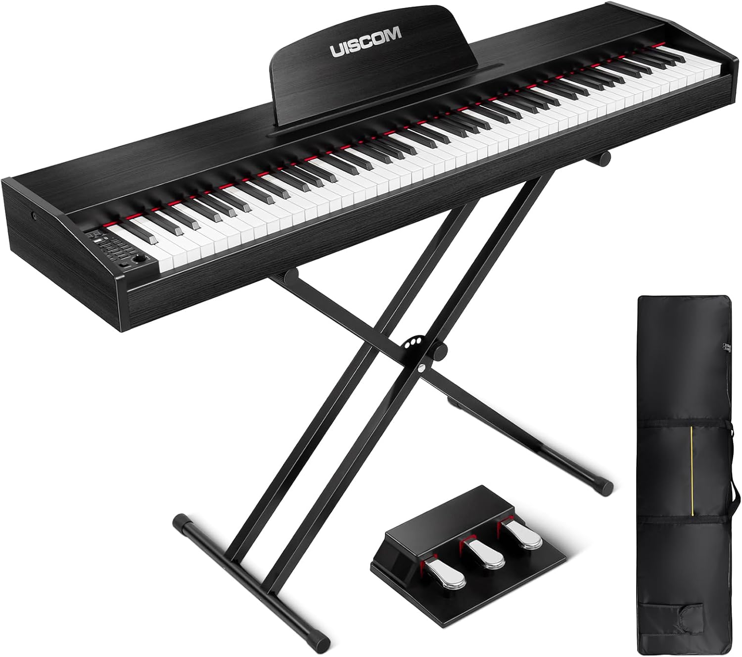Electric Piano Keyboard with 88 Semi-Weighted Keys and Pedal
