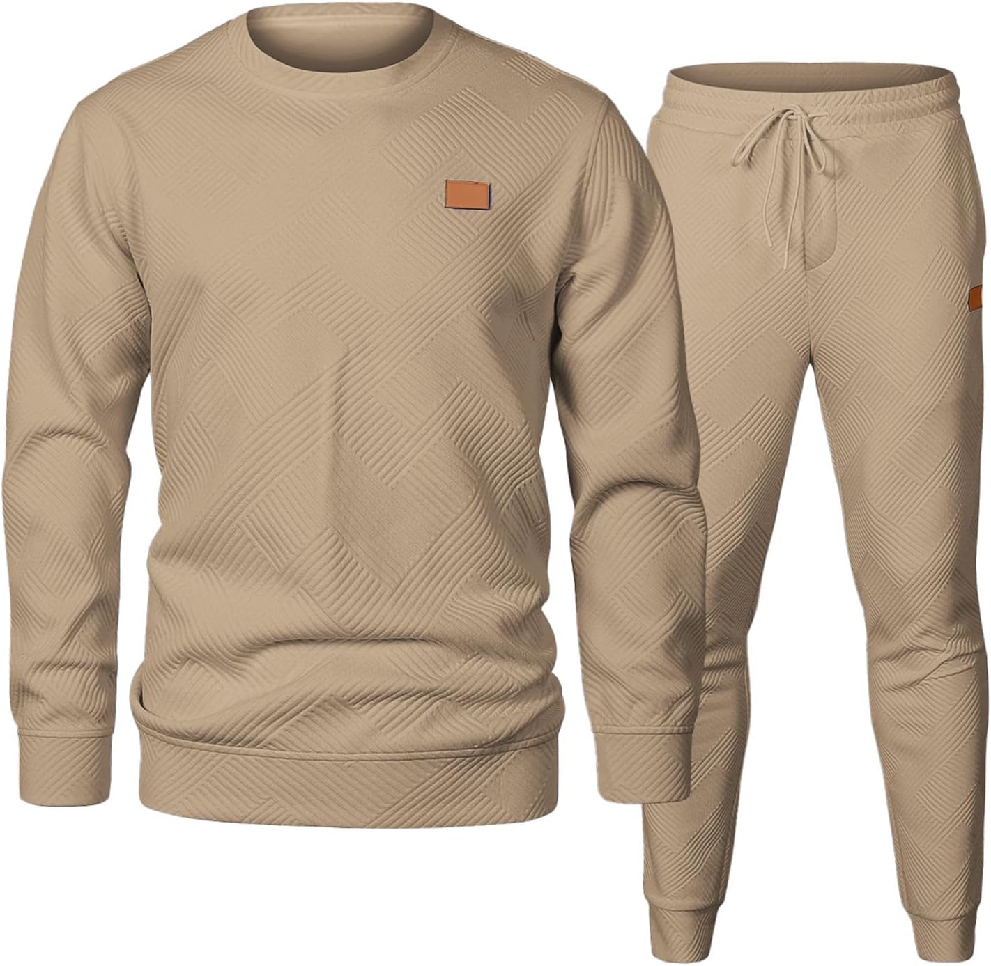JMIERR Men's 2 Piece Outfits Knit Jacquard Tracksuit Set
