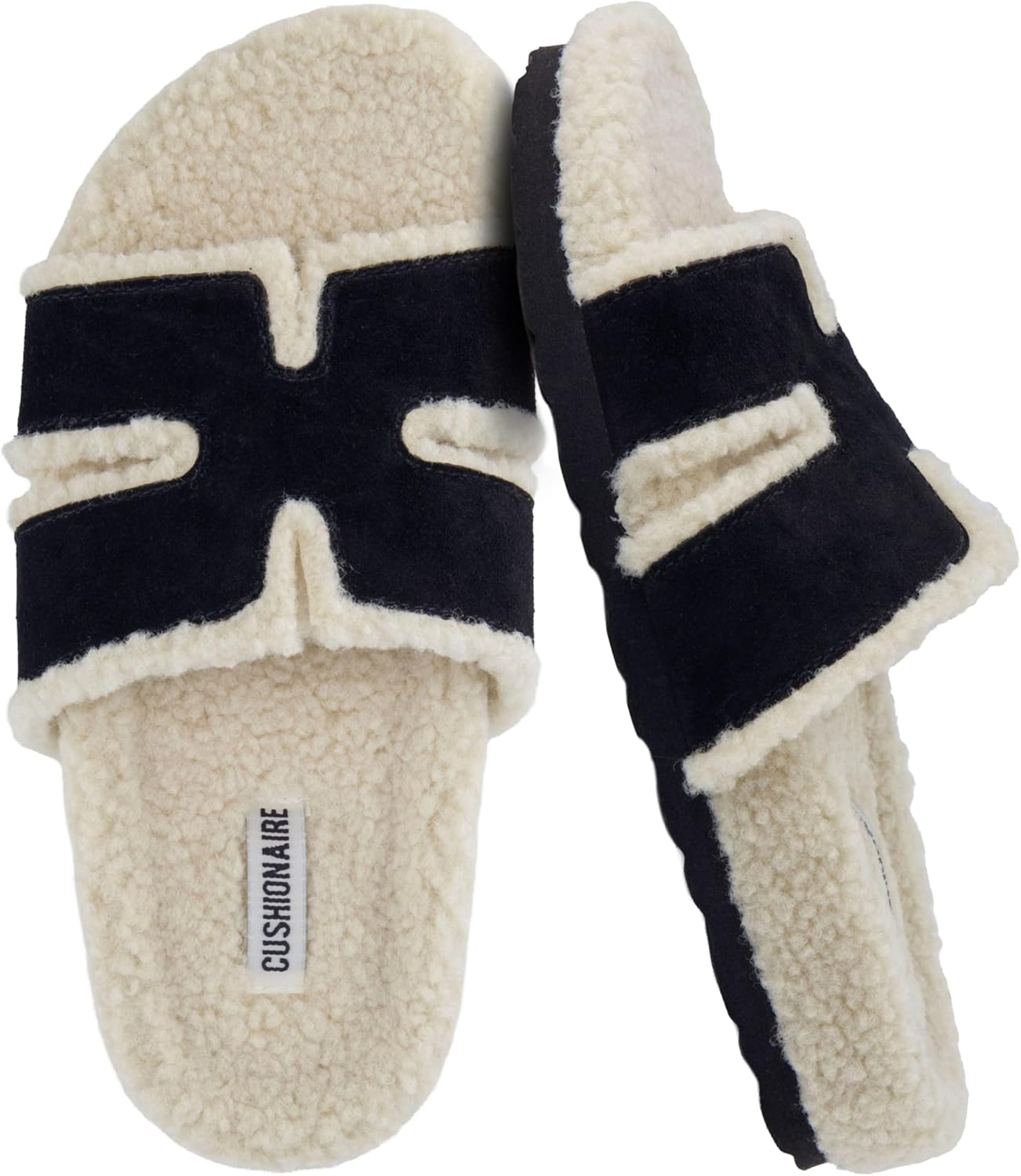 CUSHIONAIRE Cuddle Fur Slippers for Women with Memory Foam