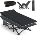 Camping Cot for Adults with Cushion Comfortable Folding Bed - Supports