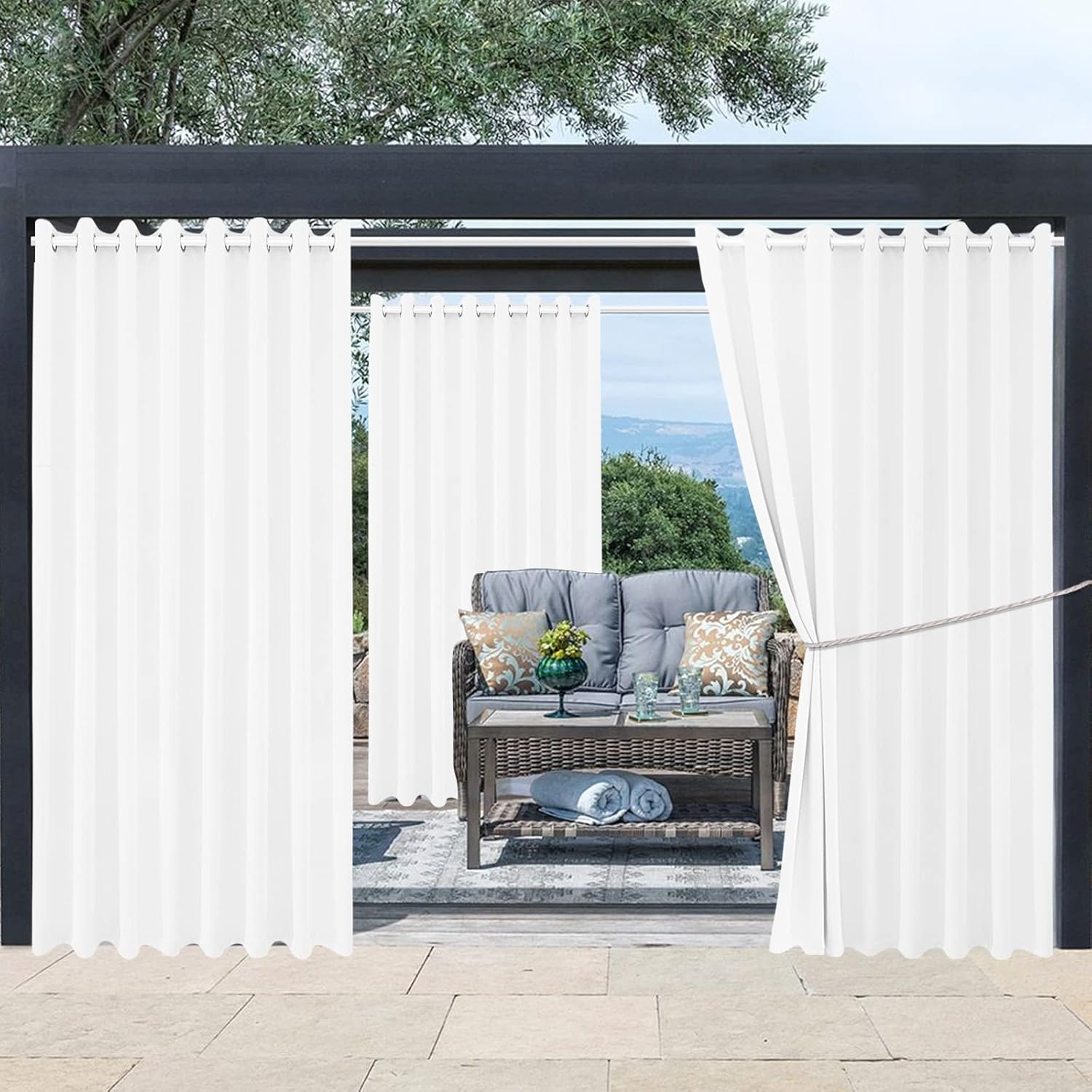 Outdoor Patio Curtain Waterproof Darkening Insulated Panels