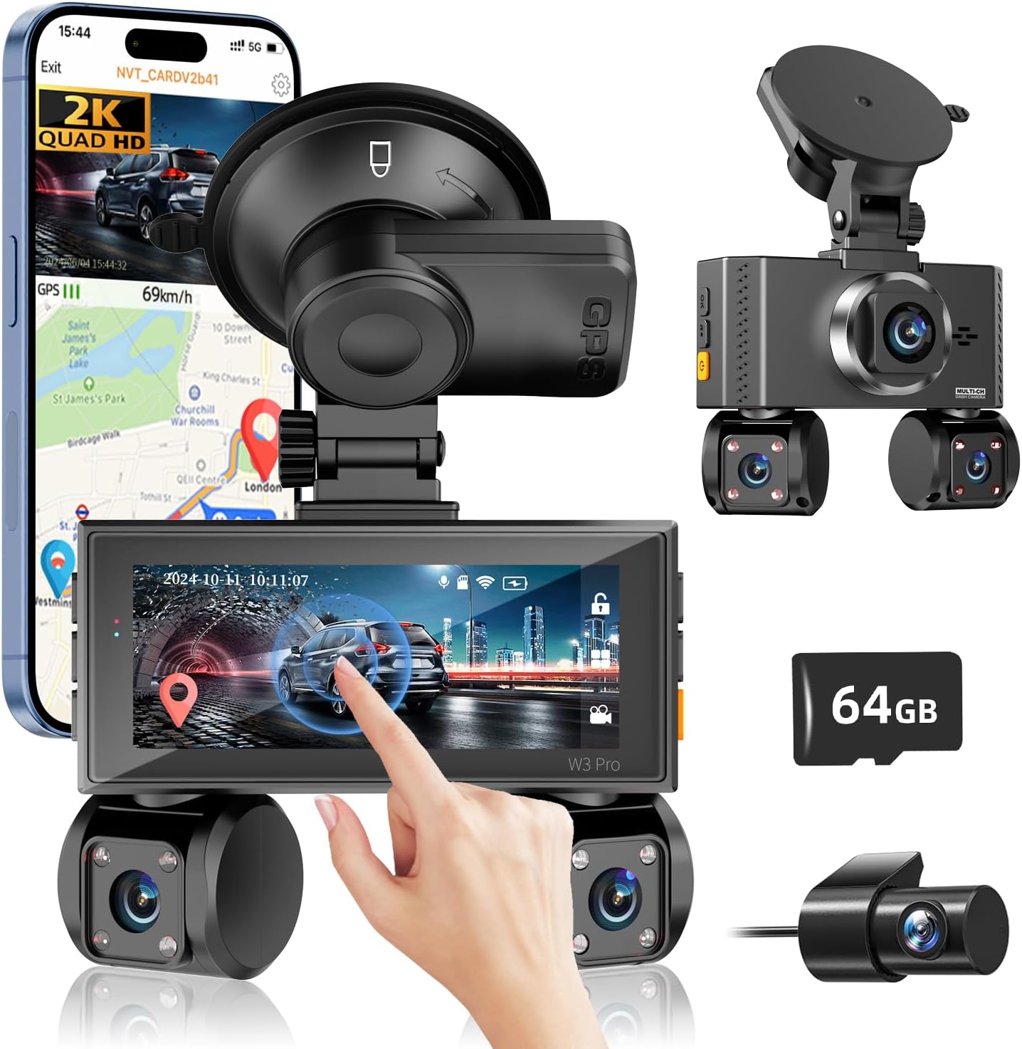 4 Channel Dash Cam with 360 View and Night Vision Features