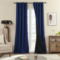 100% Blackout Curtains 2 Panels 52x96 in Navy Blue - Full Shade
