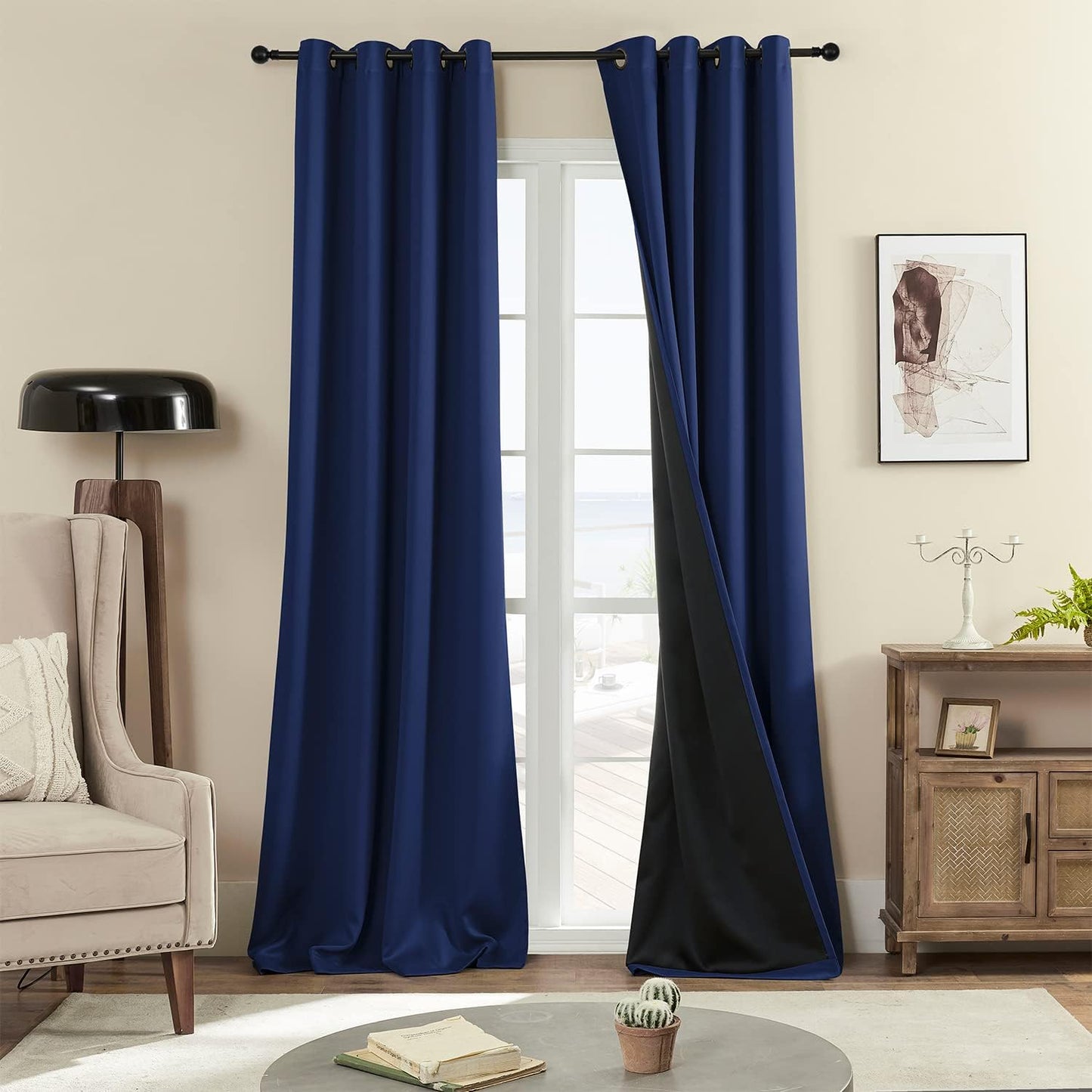 Rutterllow 100% Blackout Curtains for Complete Light Blocking