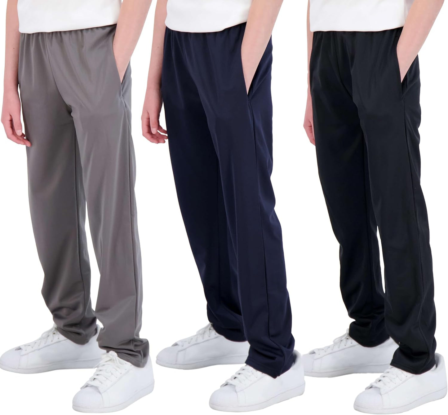 Boys' Tricot Fleece-Lined Sweatpants with Pockets for Comfort