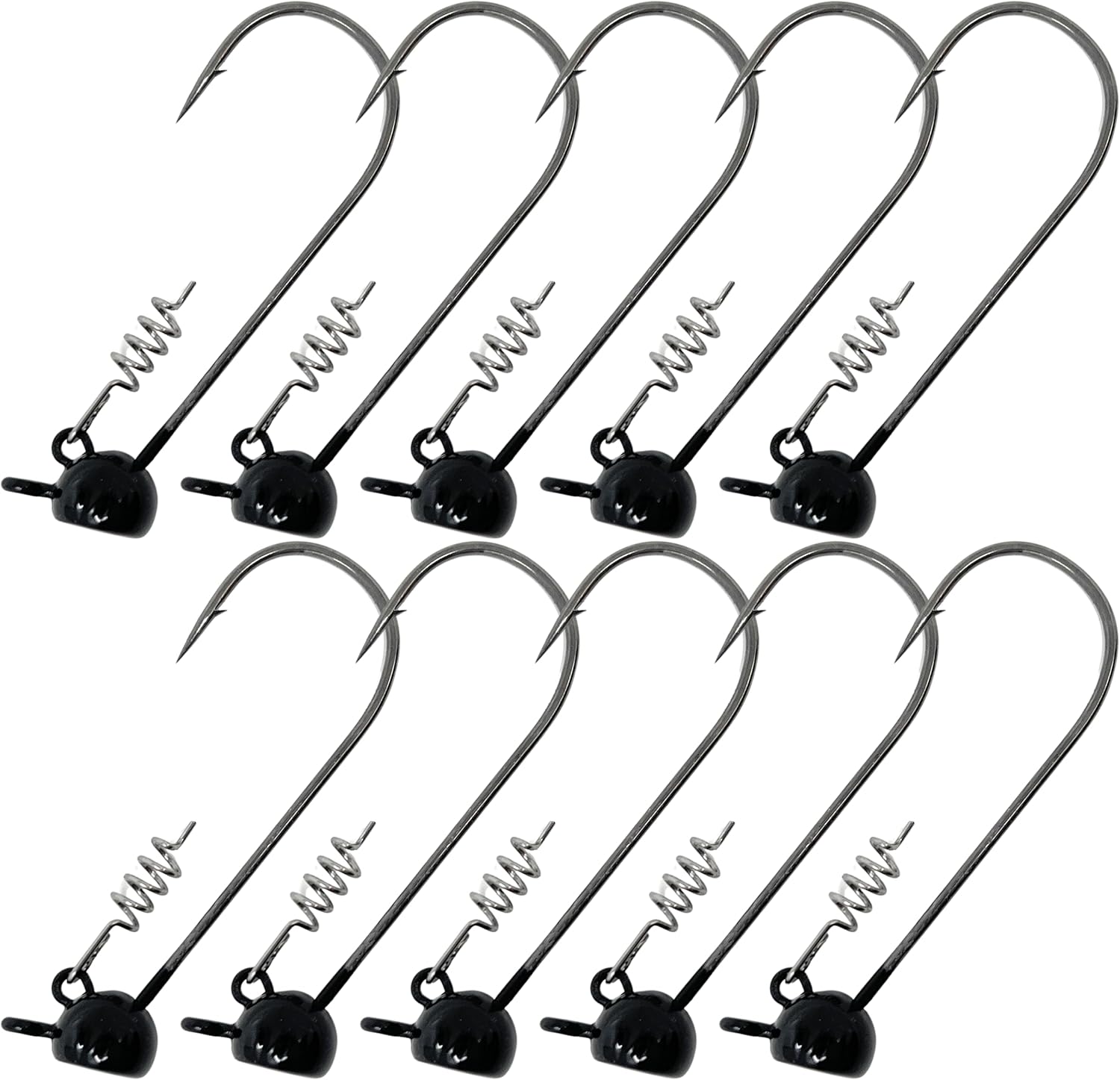 10-Pack Bass Fishing Stand-Up Shaky Head Jigs by Reaction Tackle