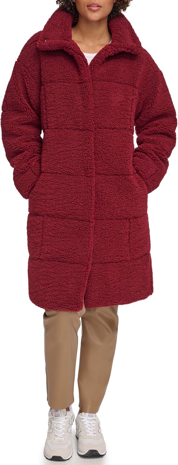 Levi's Womens Patchwork Quilted Teddy Coat for Cozy Style