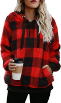 Womens Oversized Sherpa Pullover Hoodie with Pockets - Plush Fleece