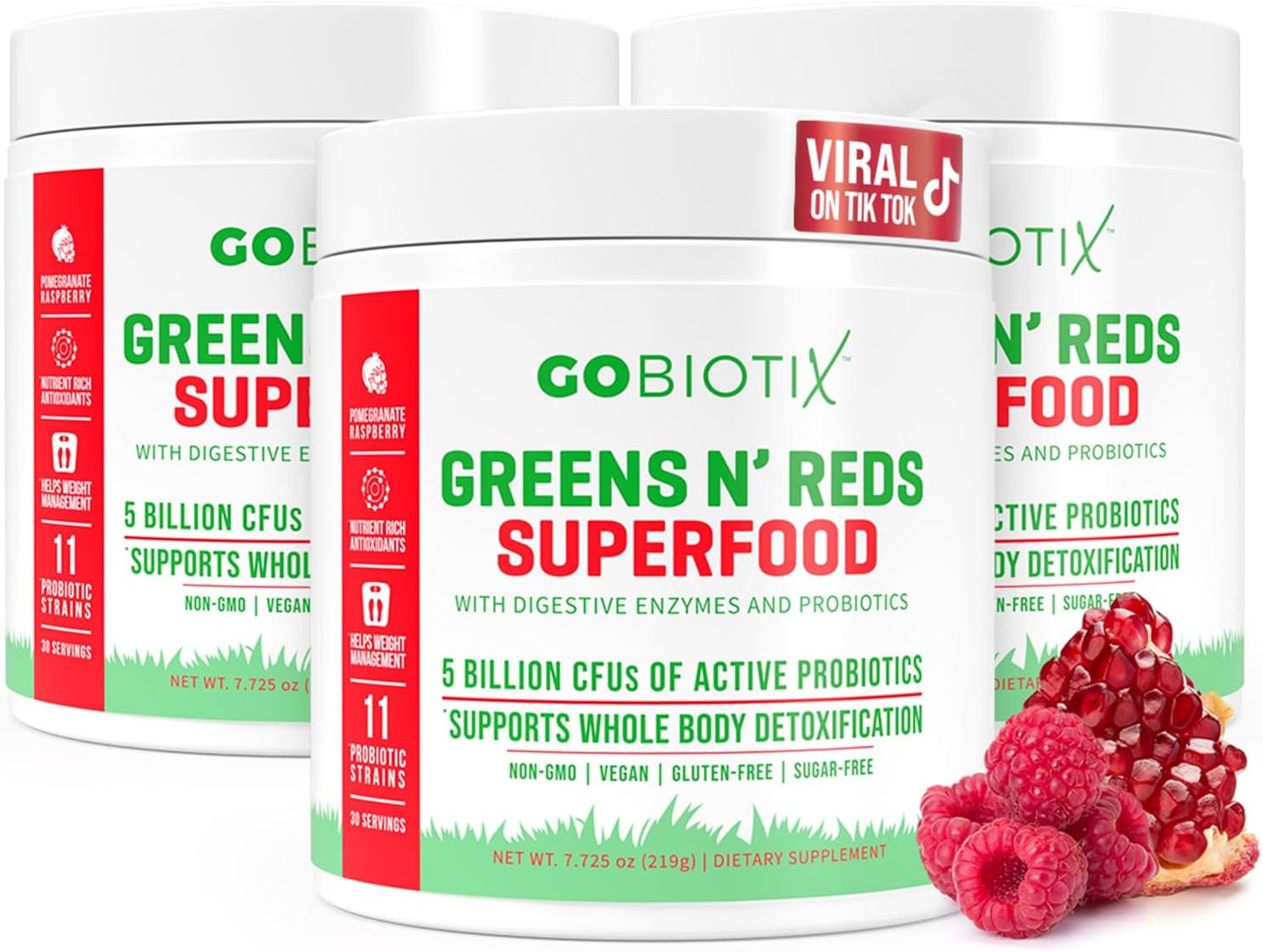 GOBIOTIX Super Greens and Reds Powder for Optimal Health