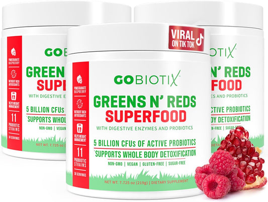GOBIOTIX Super Greens and Reds Powder for Optimal Health