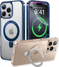 CASEKOO Blue Titanium iPhone 16 Pro Max Case with Magnetic Ring Stand
