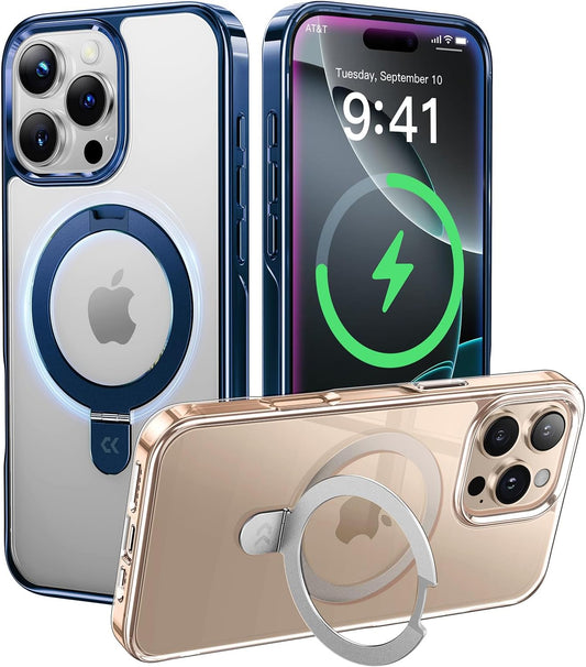 CASEKOO Blue Titanium iPhone 16 Pro Max Case with Stand