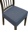Dining Chair Seat Covers Grey Set of 6 - Stretch Jacquard Fit