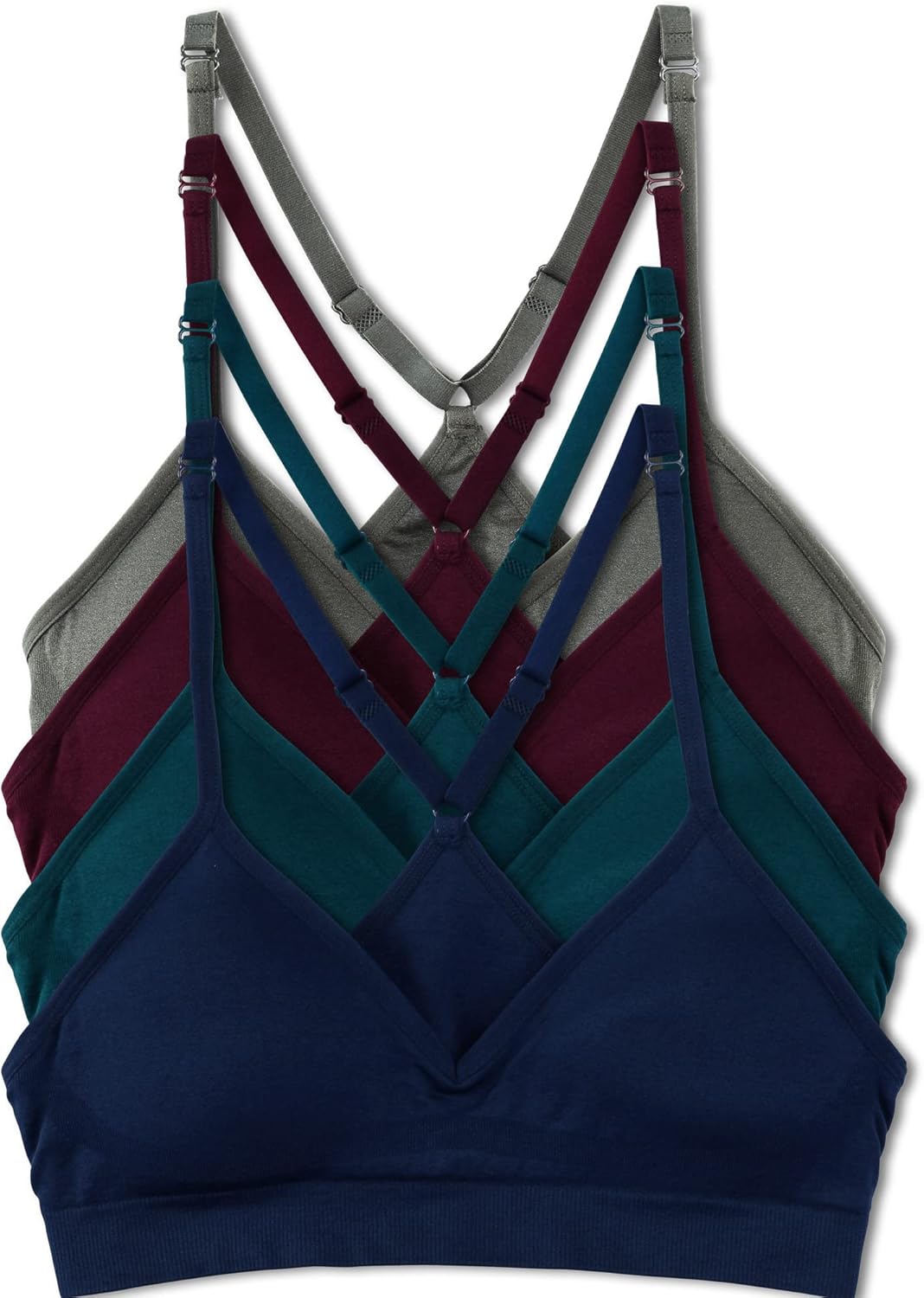Kalon Womens 4 Pack Racerback Sports Bralette for Comfort