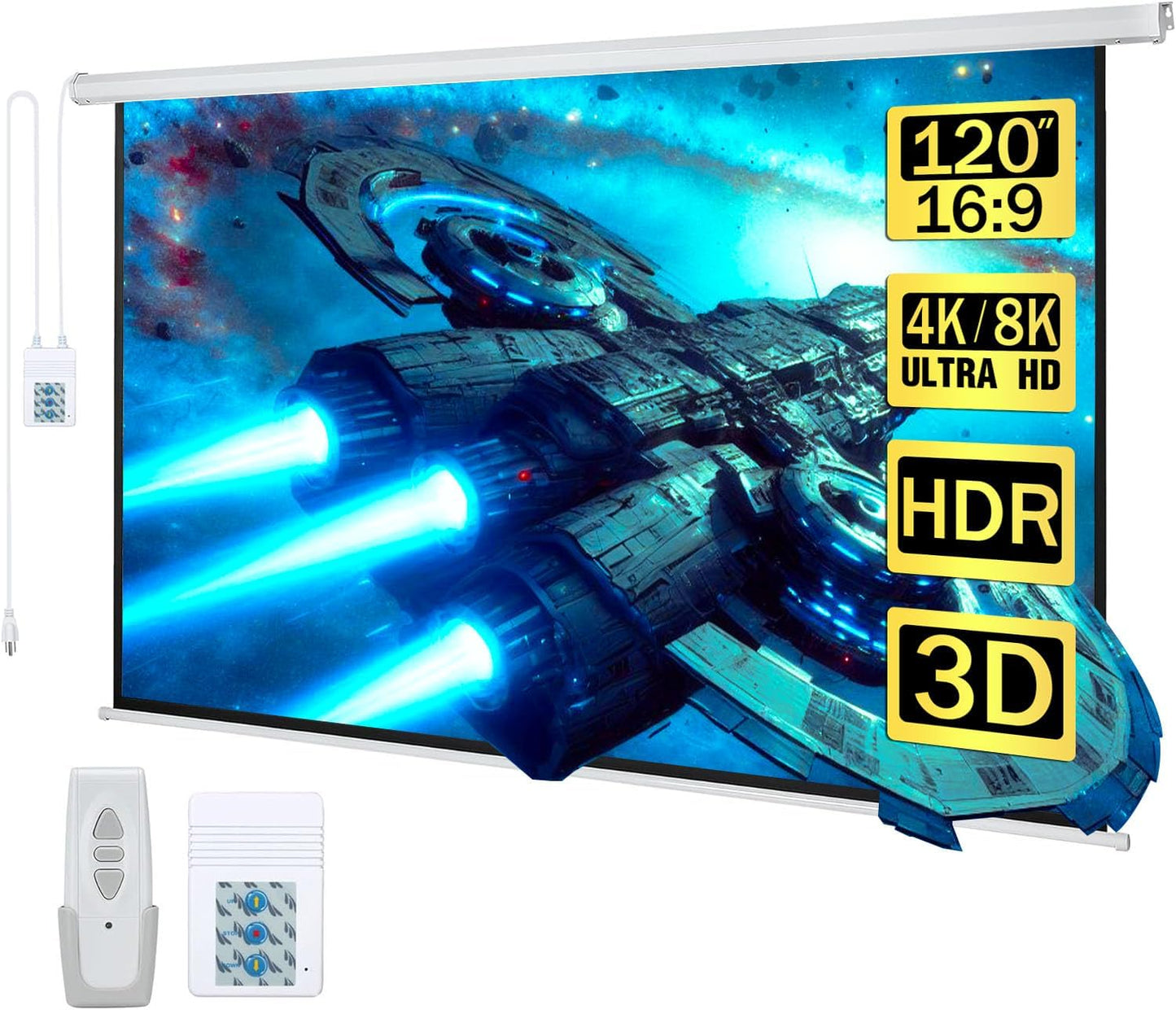 Kayle 120in Motorized Projector Screen for Home Theater Use