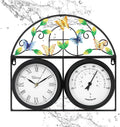 17Inch Large Outdoor Clock with Thermometer - Weatherproof Patio Clock