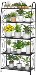 5 Tier Plant Stand Indoor Outdoor - Heavy Duty Metal Shelf
