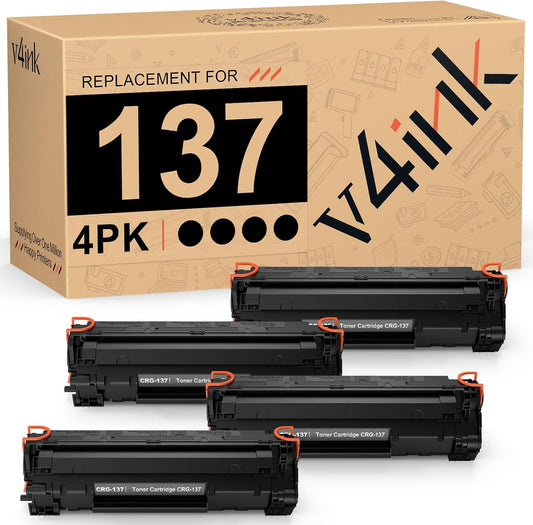 v4ink 4PK Compatible CRG137 Toner Cartridge for Canon Printers