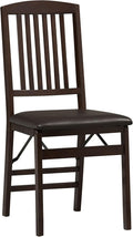 Set of 2 Linon Mission Back Folding Chairs for Compact Comfort