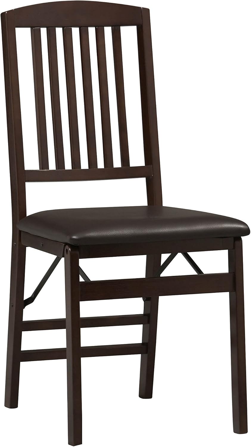 Set of 2 Linon Mission Back Folding Chairs for Compact Comfort