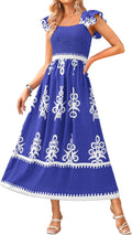 Floral Smocked Boho Maxi Dress for Women - Comfortable Summer Style