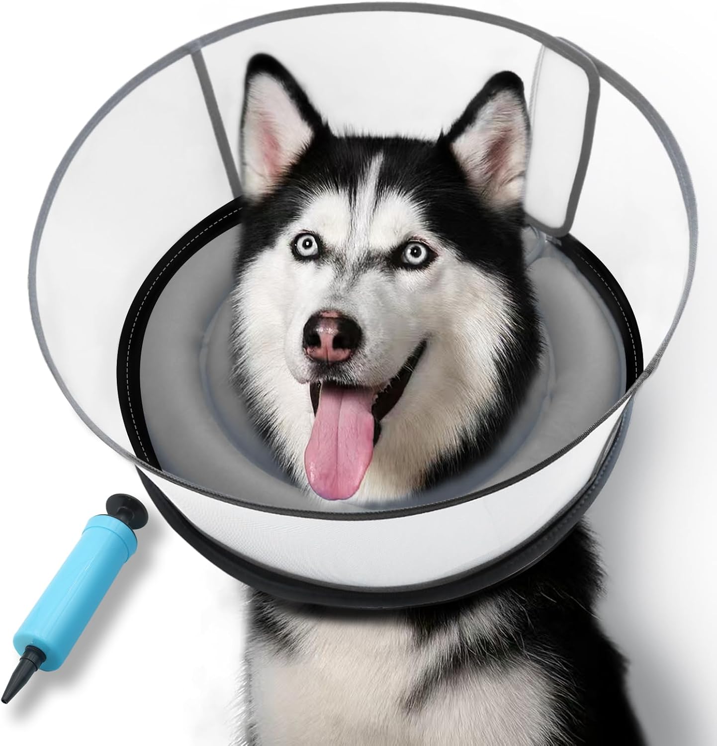 Upgraded Inflatable Dog Cone for Surgery Recovery, Soft Collar
