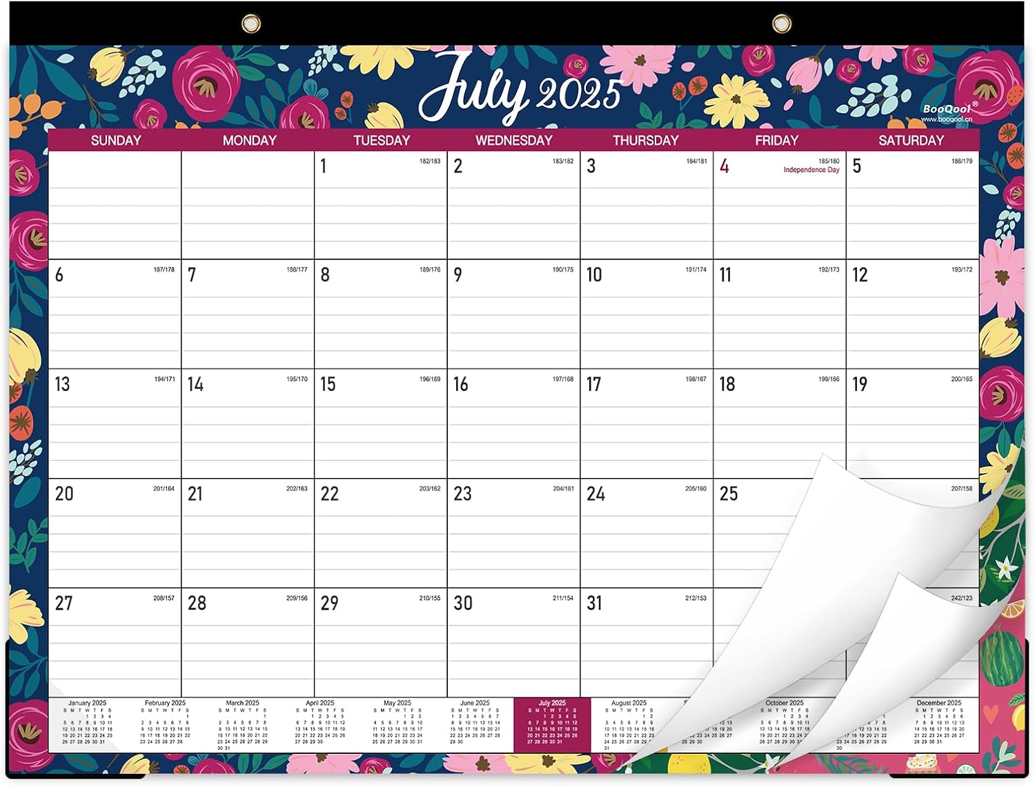 BooQool 2025-2026 Large Desk Calendar - Organize with Ease!