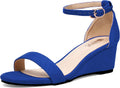 IDIFU Women's Open Toe Wedge Sandals with Ankle Strap for Style