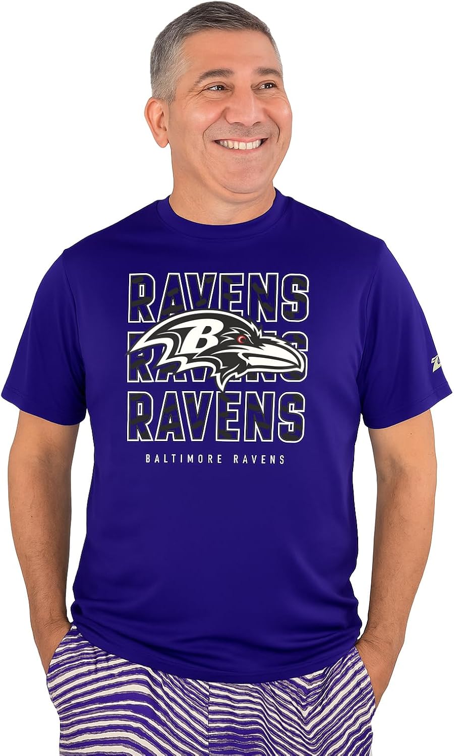 Zubaz NFL Men's Short Sleeve Team Graphic T-Shirt for Fans