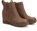 Women's Wedge Chelsea Booties - Comfortable Hidden Wedge Heel