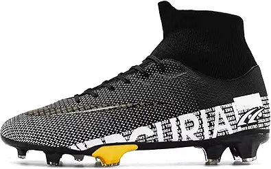 HHY Men's Soccer Cleats High-Tops Lace-Up Non-Slip Spikes Review