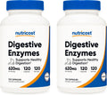 Digestive Enzymes 620mg 120 Veggie Capsules (2 Bottles) - Complete
