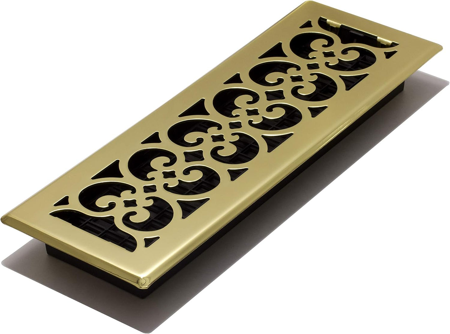 Decor Grates SPH414 Floor Register with Bright Brass Finish