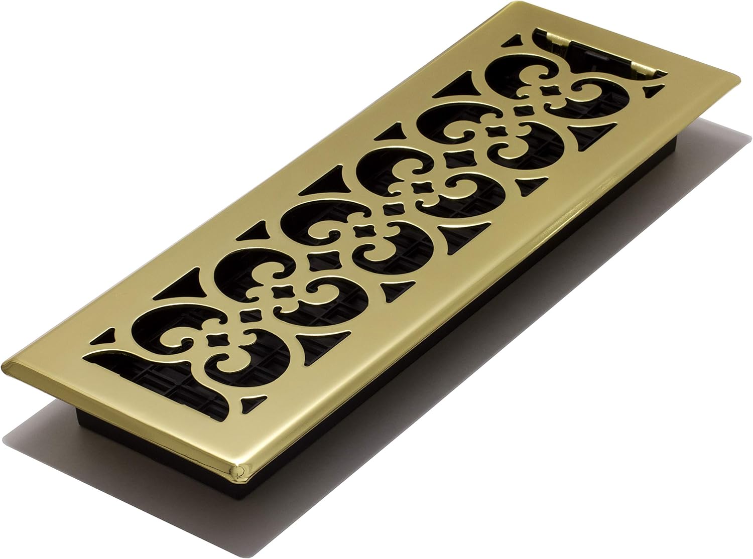 Decor Grates SPH414 Floor Register with Bright Brass Finish