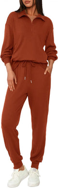 Women's Long Sleeve Half Zip Tracksuit - Fall 2025 Lounge Set