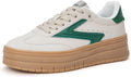 LUCKY STEP Women's Platform Sneakers Gum Sole Suede - Classic Retro