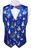 Mens Christmas Vest Set with Bow Tie - Festive Holiday Waistcoat