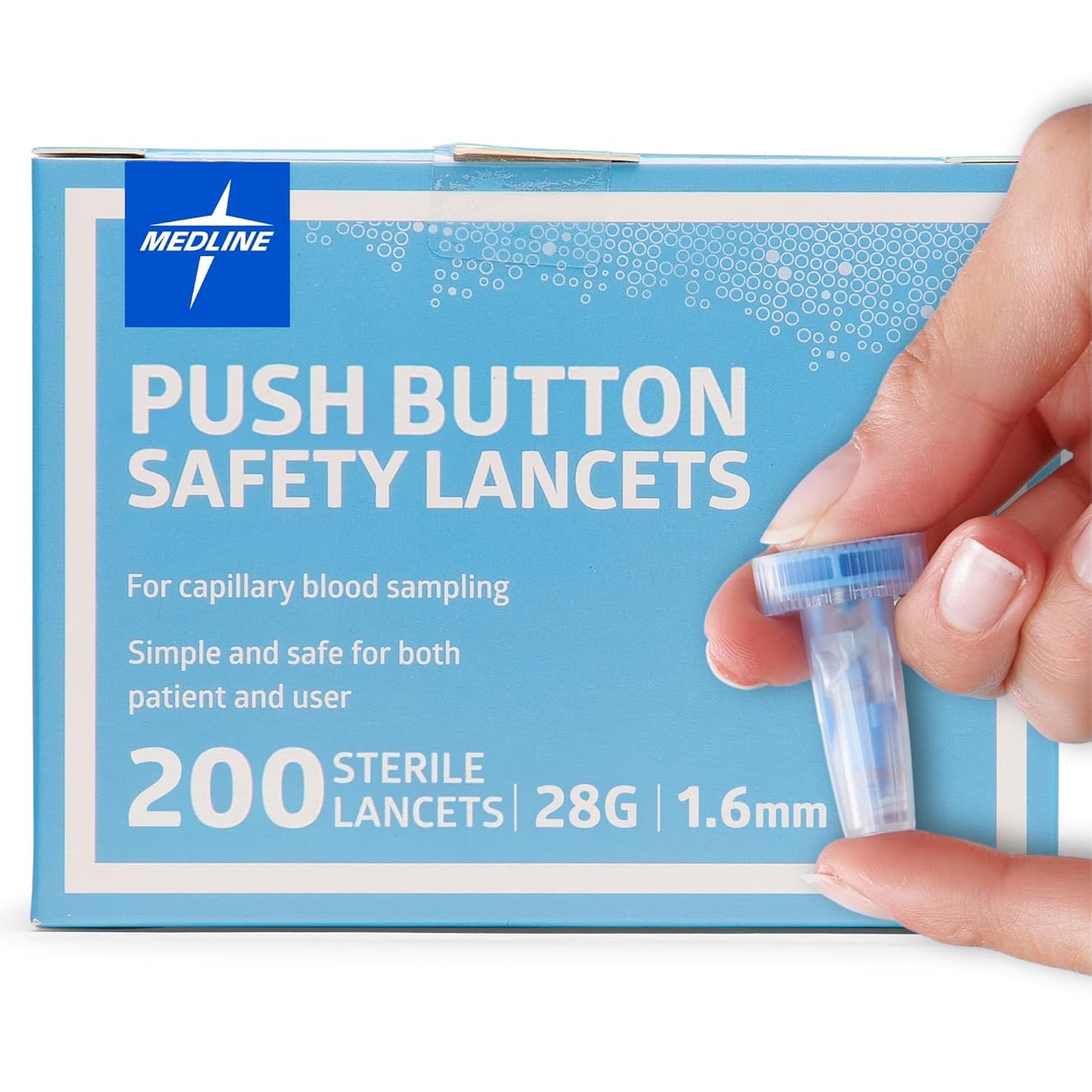 Medline Sterile Safety Lancets for Easy Blood Glucose Testing