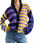 Saodimallsu Womens Striped Cardigan Sweaters for Cozy Style