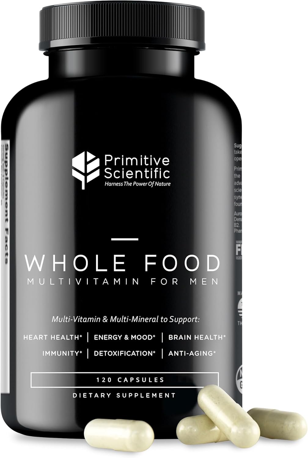 Whole Food Natural Multivitamin for Men - All-Day Energy Boost