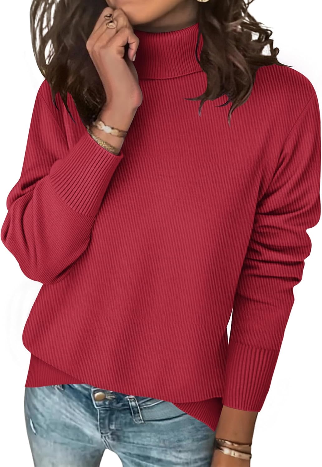 Stylish Women's Turtleneck Sweater for Fall and Winter Wear