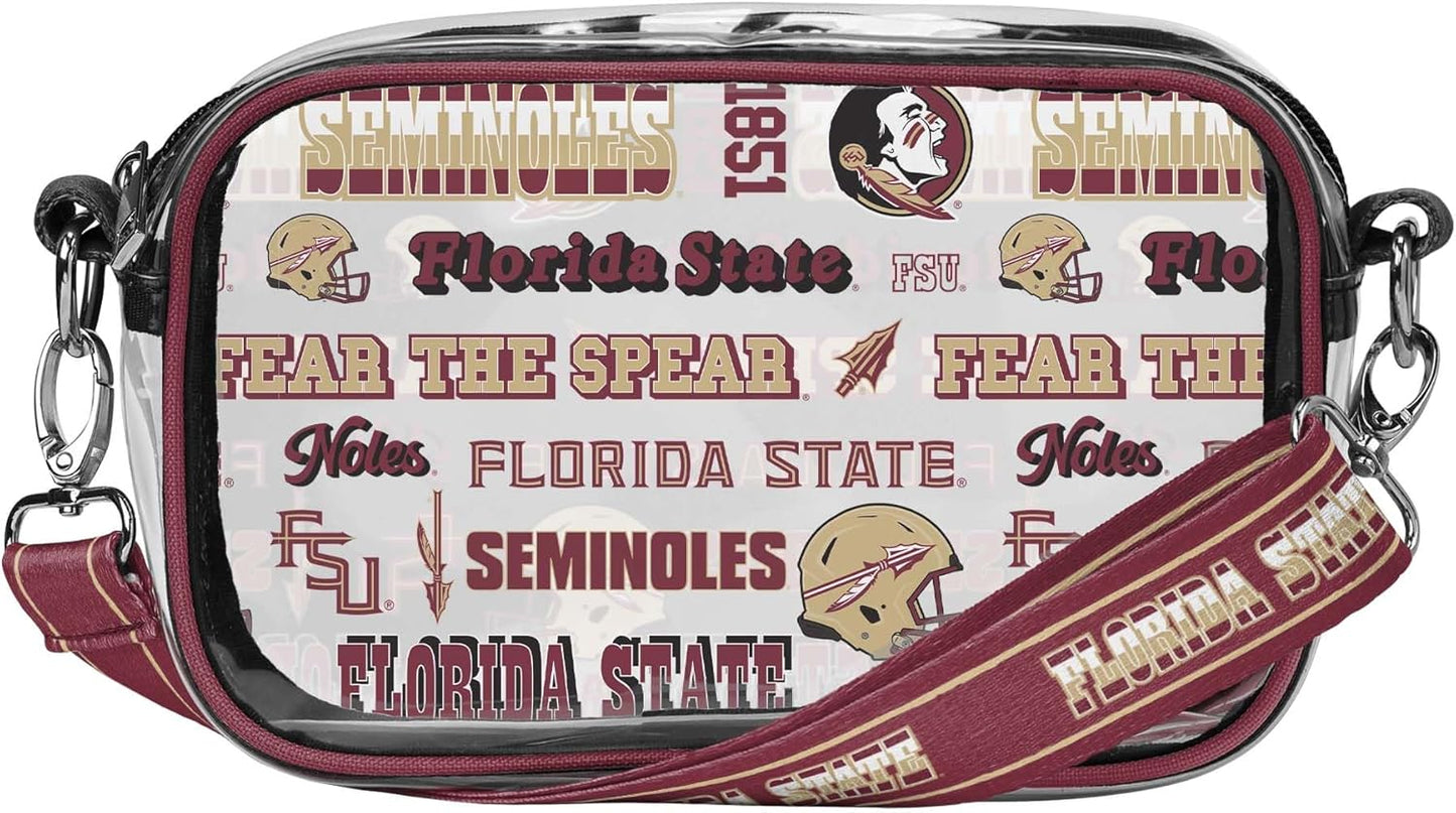 FOCO NCAA College Team Logo Stripe Clear Crossbody Bag Review