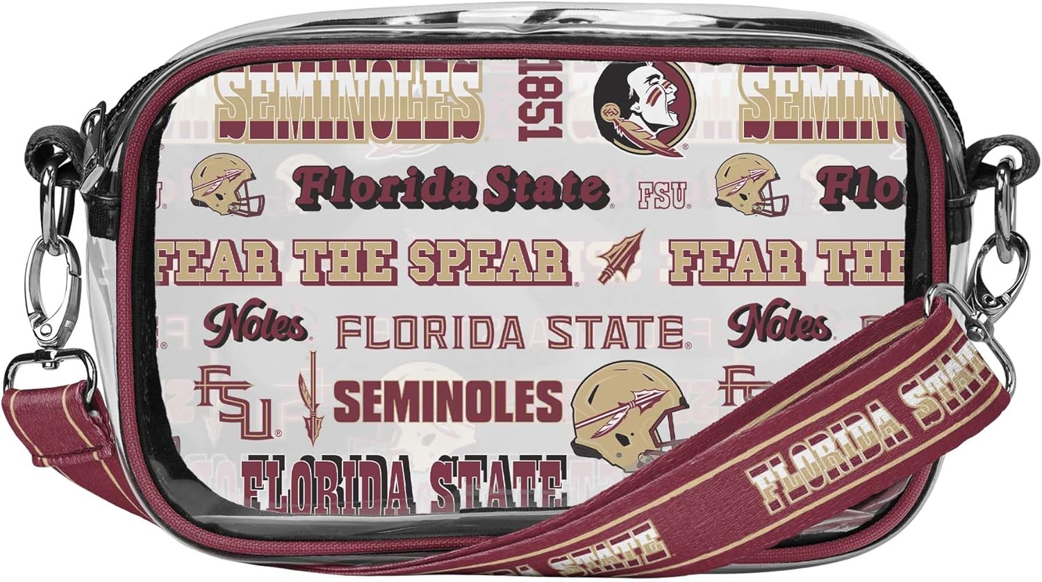 FOCO NCAA College Team Logo Stripe Clear Crossbody Bag Review