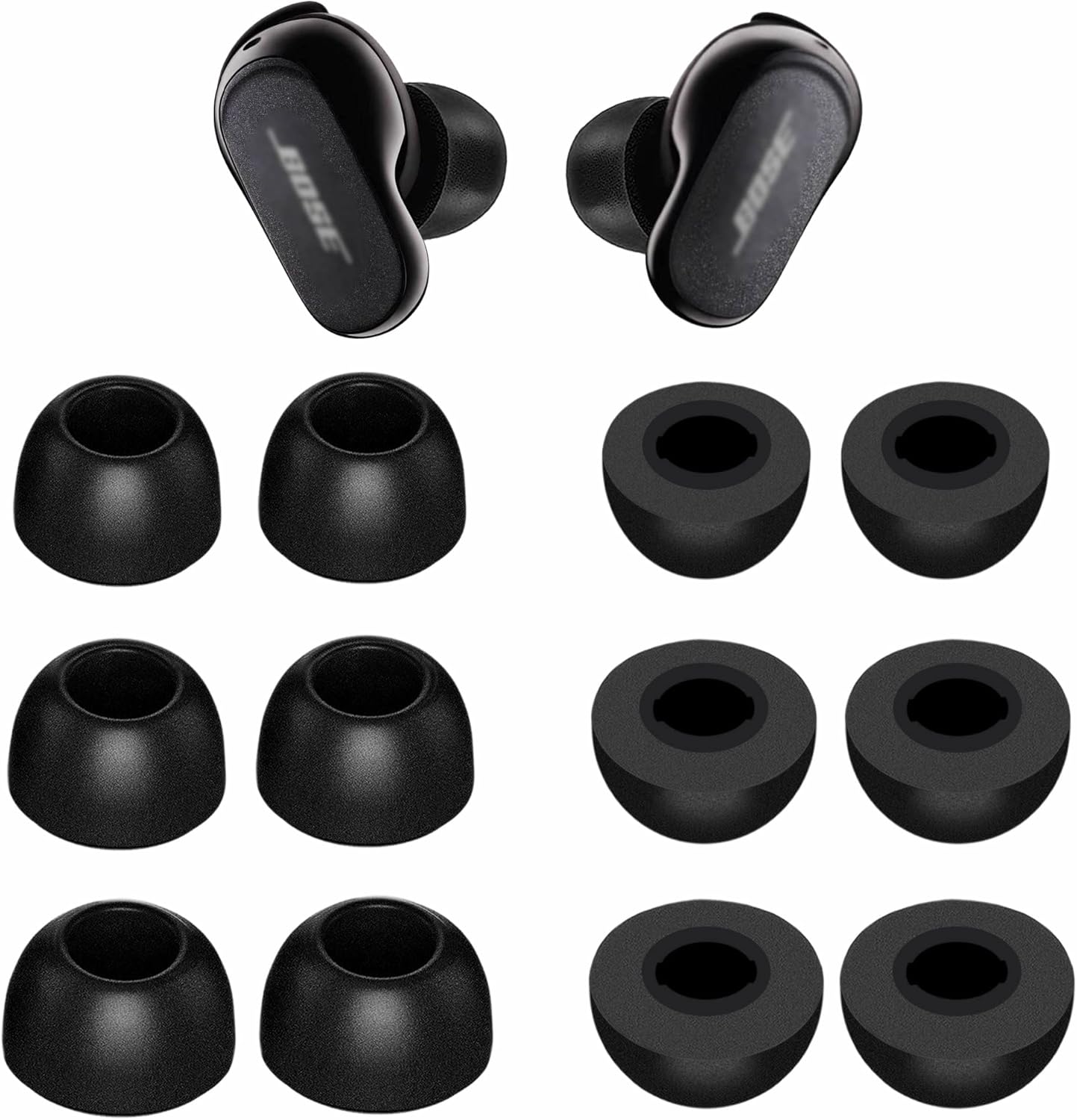 Noise-Reducing Memory Foam Ear Tips for Bose QC II - IiEXCEL