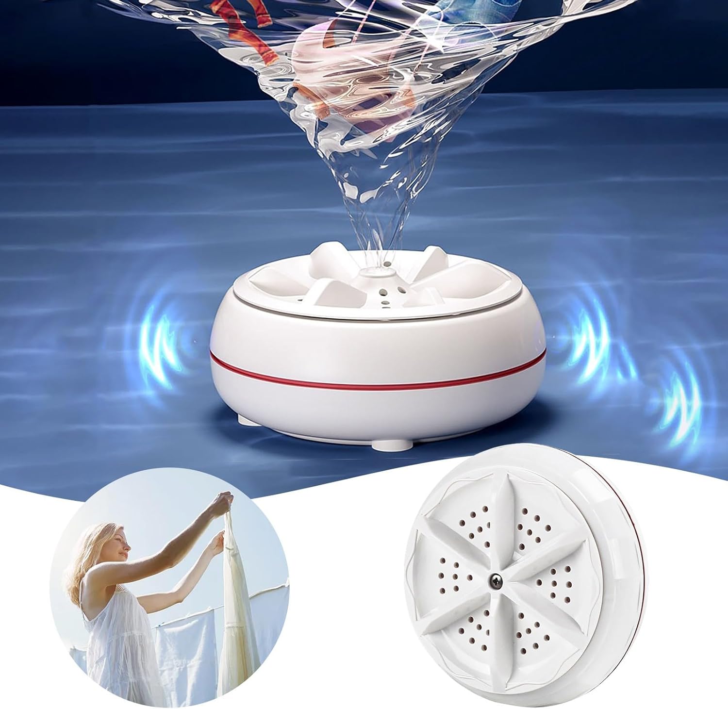Portable Ultrasonic Mini Washing Machine - Deep Clean Anywhere!